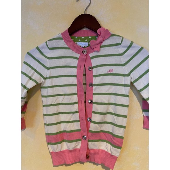 Girls Size 8 Nicholas & Bears Stripe Cardigan Sweater - Picture 2 of 3